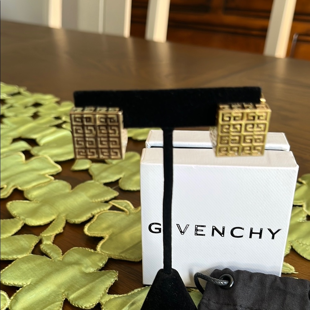 Vintage Givenchy Square Monogram Earrings